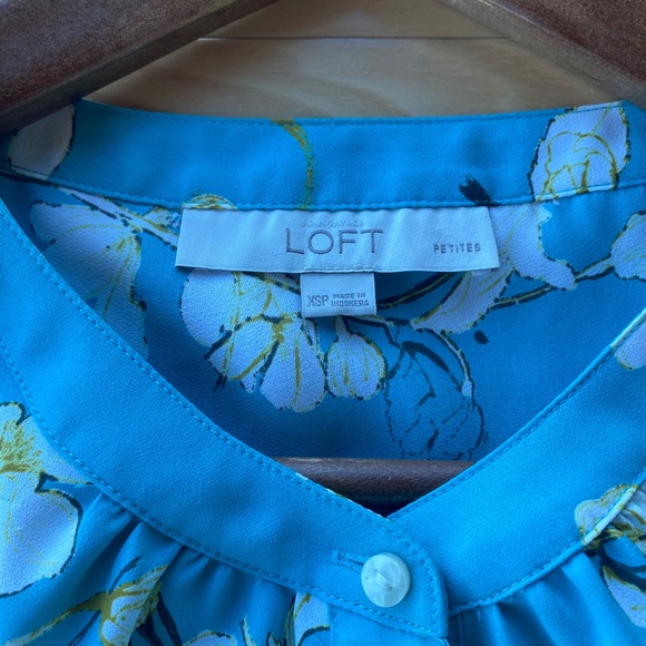 Loft Women Floral 3/4 Sleeve Blouse - Picture 2 of 11